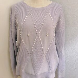 Womens purple Pearl-Embellished Sweater